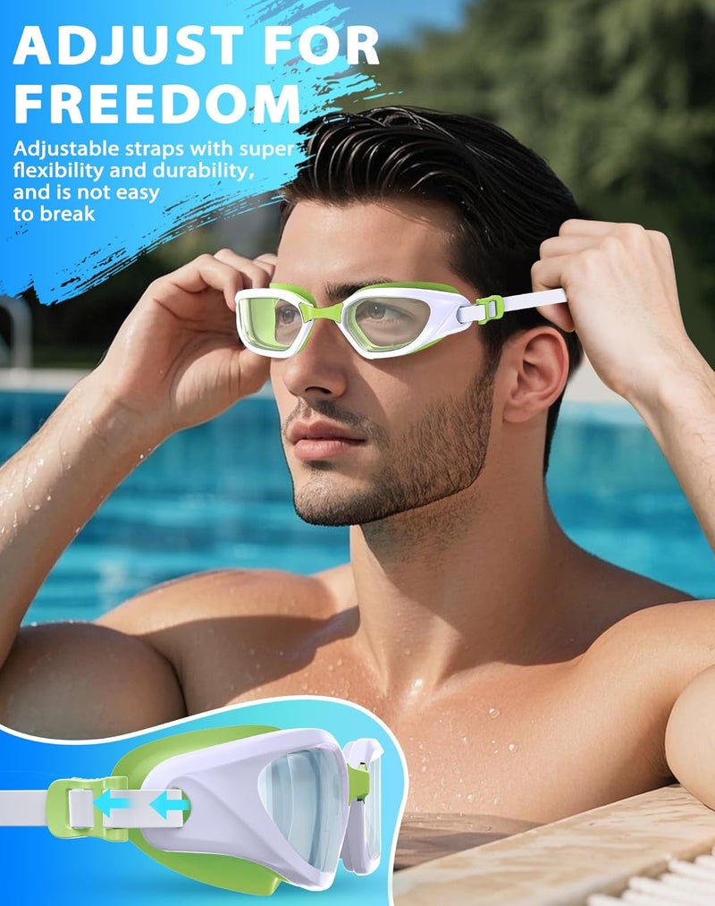 Vegemono Swim Goggles, Unisex Adult Swimming Goggles Anti Fog Anti UV No Leakage Wide View for Men Women Youth - Image 5